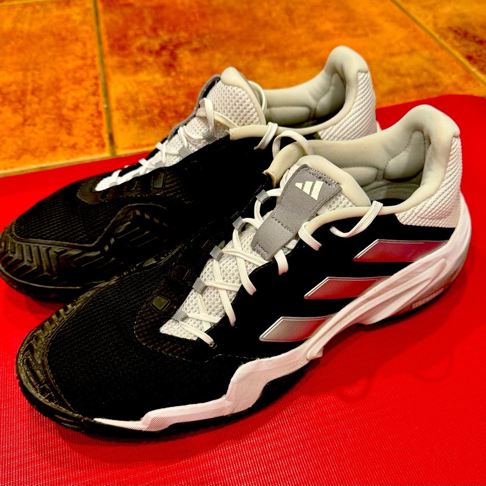 Adidas Barricade 13 Tennis Shoes White/Core Black/Silver Size 11.5 Perfect